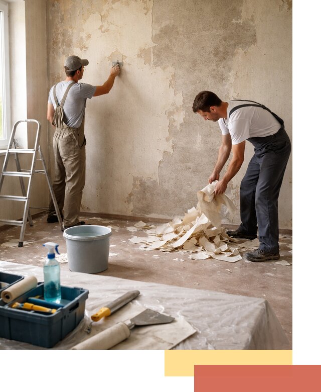 Снятие старых обоев в лесном быстро и качественно