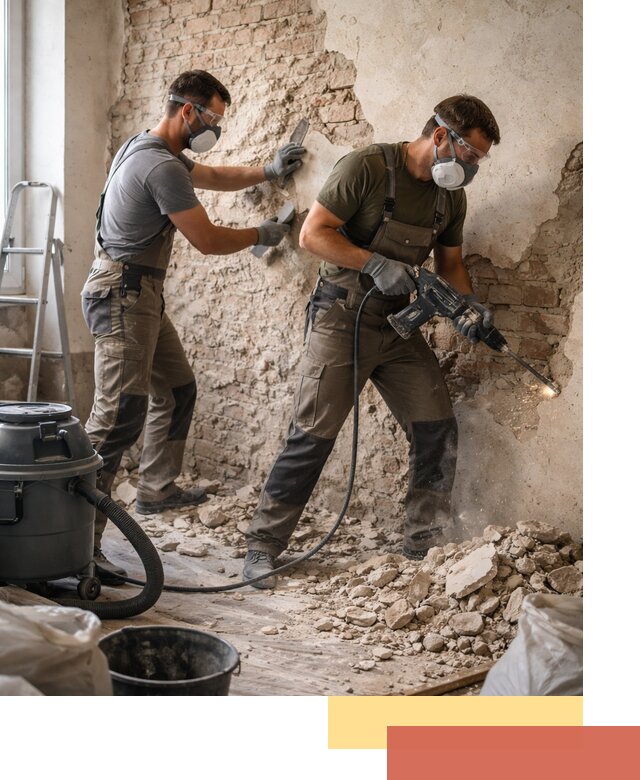 Демонтаж штукатурки со стен в лесном быстро и аккуратно