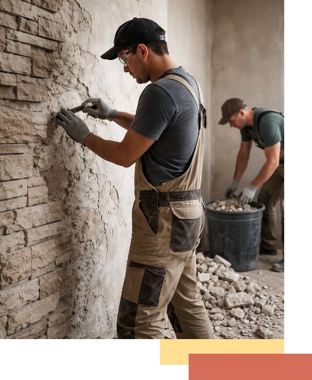 Демонтаж декоративного камня в лесном профессионально и безопасно