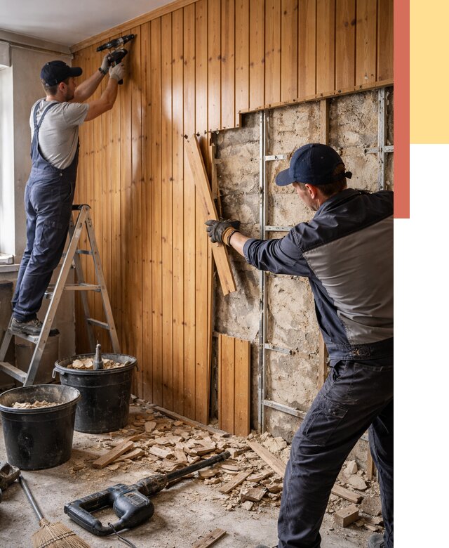 Демонтаж вагонки со стен в лесном от 1507 руб. — снятие, удаление, срочно | ОТДЕЛОЧНИК-Лсн