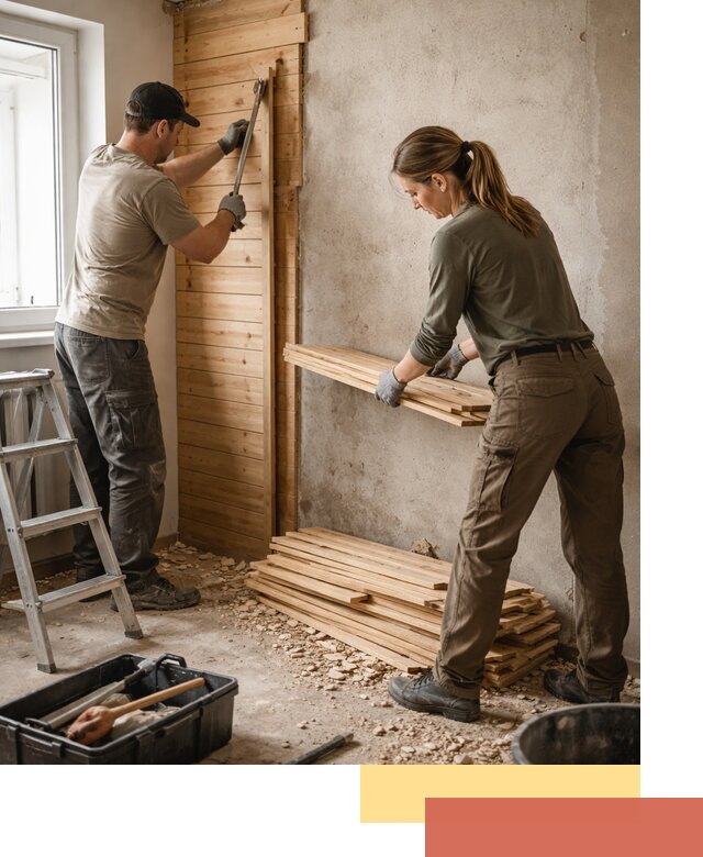 Демонтаж вагонки со стен в лесном — профессиональный демонтаж