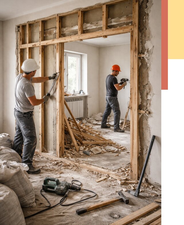 Демонтаж деревянных перегородок в лесном от 3326 руб. — быстро и недорого | ОТДЕЛОЧНИК-Лсн