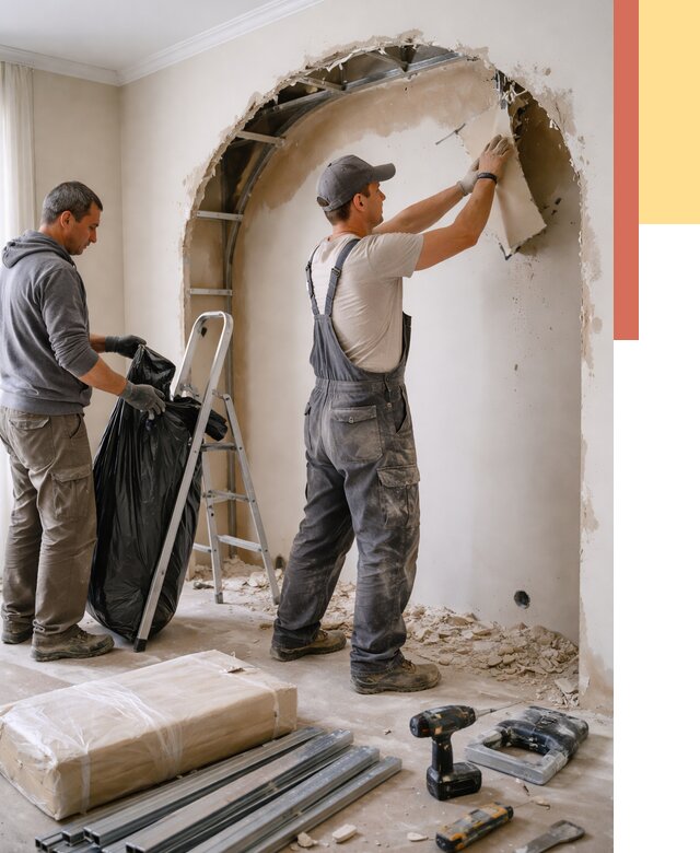 Демонтаж арки из гипсокартона в лесном от 3638 руб. — услуги под ключ | ОТДЕЛОЧНИК-Лсн