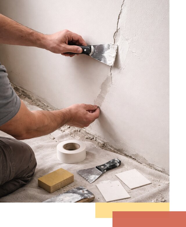 Заделка трещин и сколов в стенах и потолках в лесном