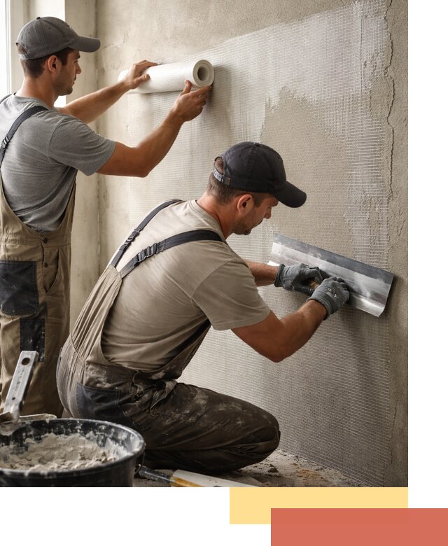 Армирование стен стеклосеткой в лесном для прочной отделки