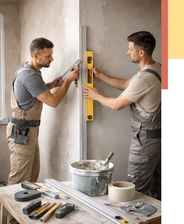 Выведение углов стен в лесном от 1923 руб. быстро и недорого | ОТДЕЛОЧНИК-Лсн