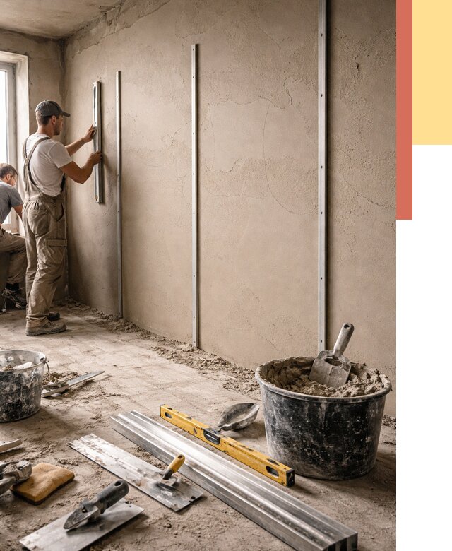 Штукатурка стен по маякам в лесном от 5717 руб./м² — выравнивание под ключ | ОТДЕЛОЧНИК-Лсн