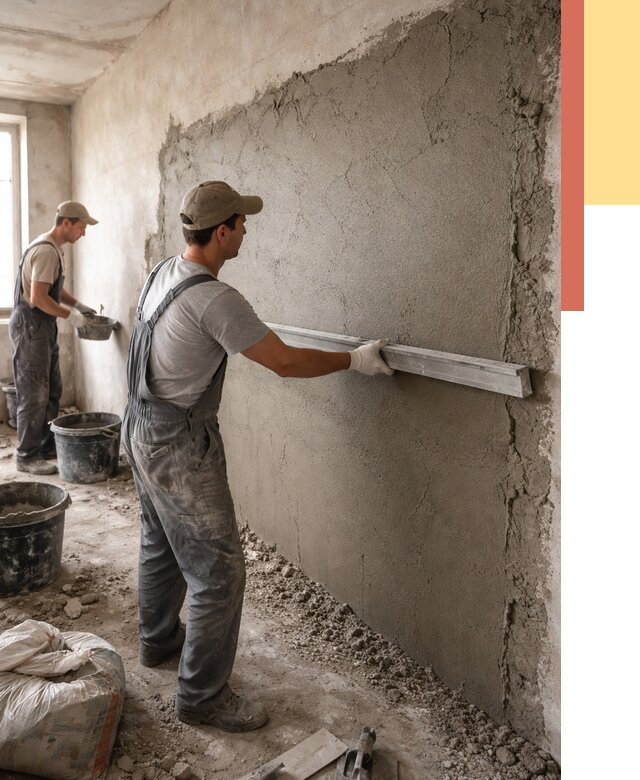 Цементная штукатурка стен в лесном от 4678 руб/м2 — быстро и недорого | ОТДЕЛОЧНИК-Лсн