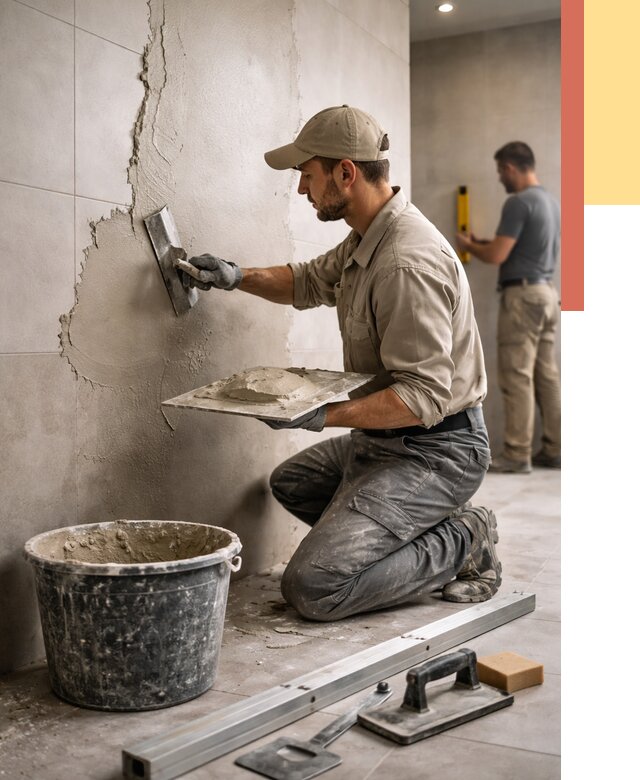 Штукатурка стен в ванной в лесном от 4678 руб./м² — выравнивание под ключ | ОТДЕЛОЧНИК-Лсн