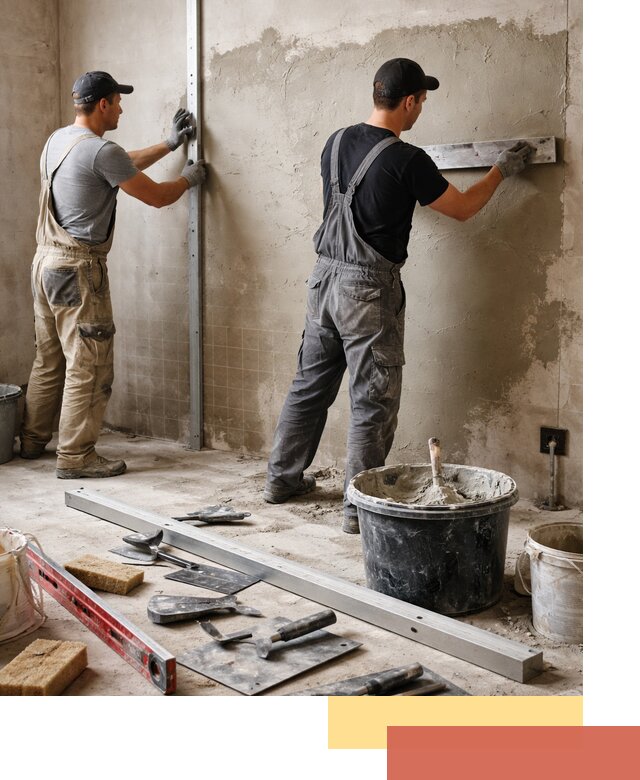 Профессиональная штукатурка стен под плитку в лесном