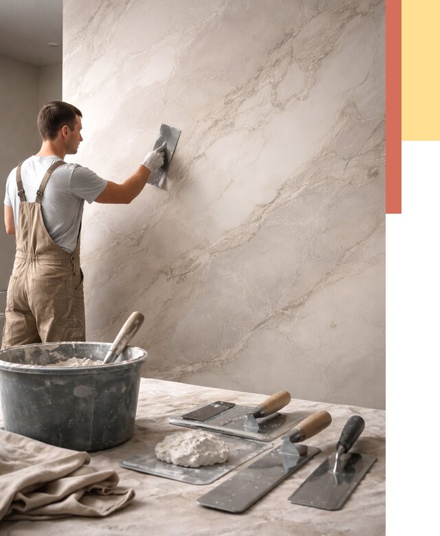 Декоративная штукатурка под мрамор в лесном от 2911 руб./м² — быстро и недорого | ОТДЕЛОЧНИК-Лсн