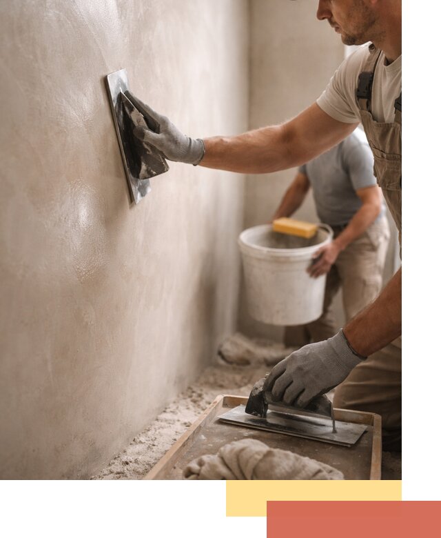 Нанесение марокканской штукатурки таделакт в лесном