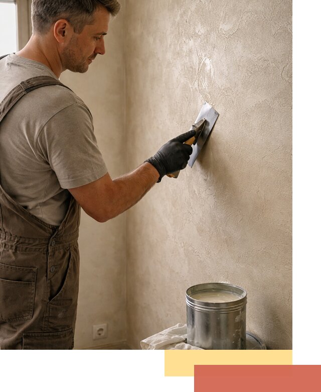 Нанесение воска на штукатурку в лесном для защиты и блеска