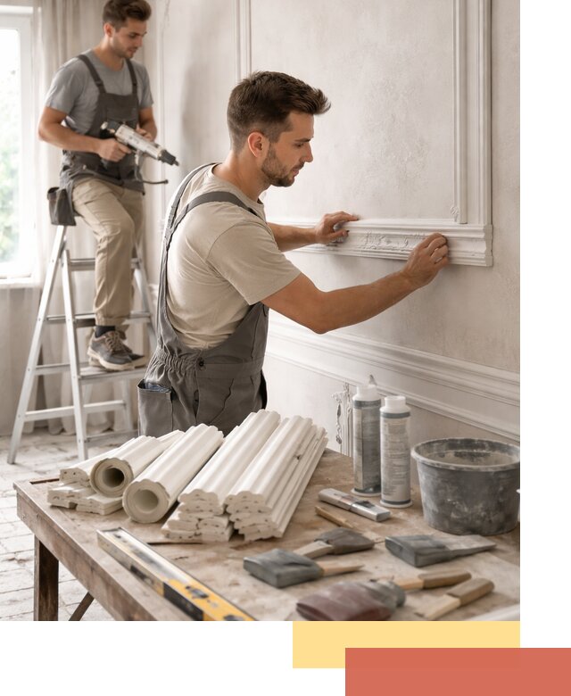 Монтаж лепнины на стены в лесном профессионально и качественно