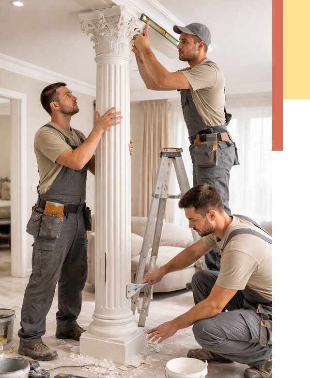 Установка декоративных колонн в лесном от 12474 руб. под ключ | ОТДЕЛОЧНИК-Лсн