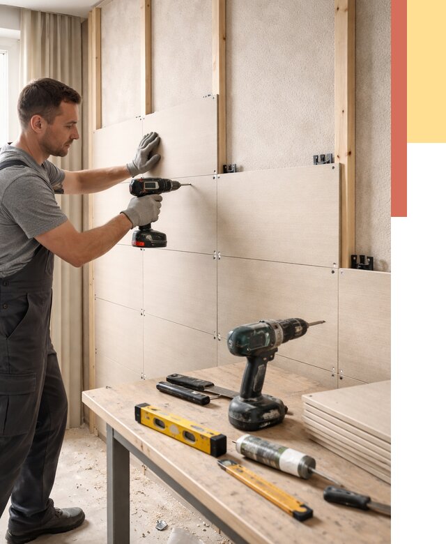 Монтаж МДФ панелей на стены в лесном от 1299 руб. под ключ | ОТДЕЛОЧНИК-Лсн