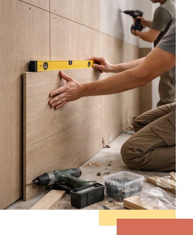 Профессиональный монтаж МДФ панелей на стены в лесном