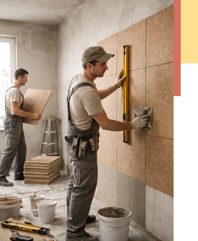 Монтаж пробковых панелей на стены в лесном от 3638 руб. — ОТДЕЛОЧНИК-Лсн