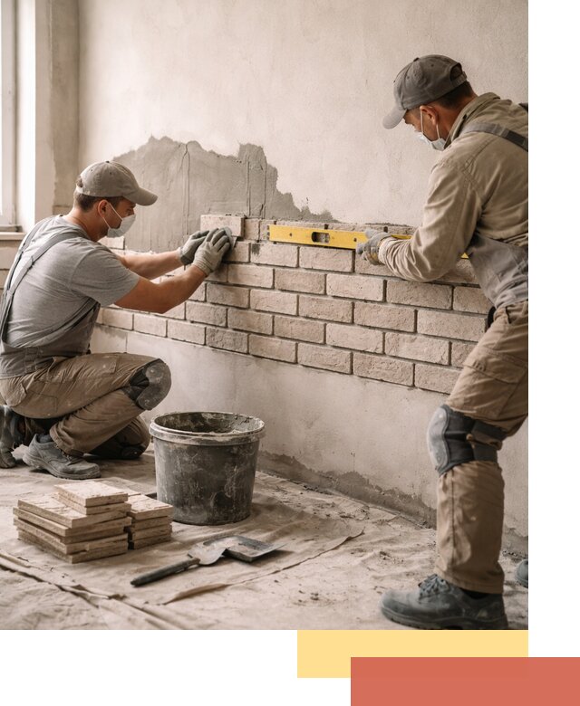 Монтаж декоративного кирпича профессионально в лесном