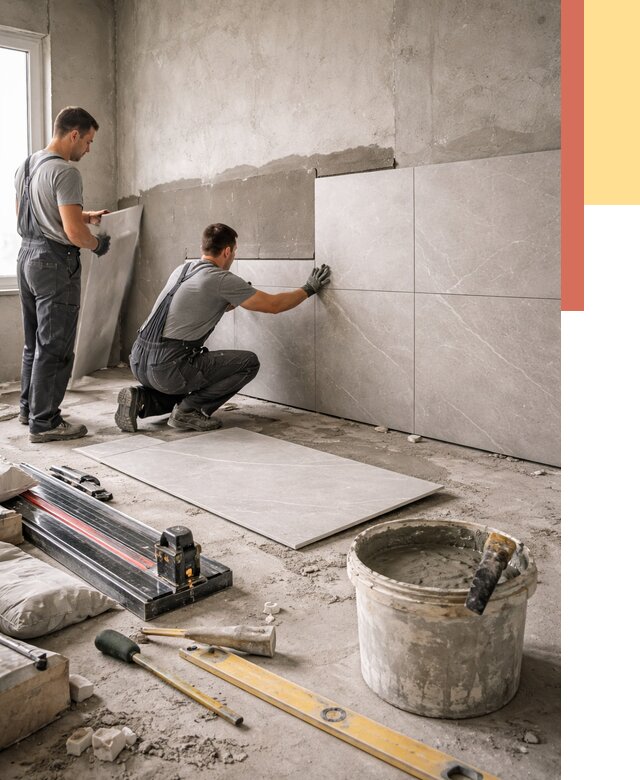 Облицовка стен керамогранитом в лесном от 4366 руб./м² — услуги под ключ | ОТДЕЛОЧНИК-Лсн