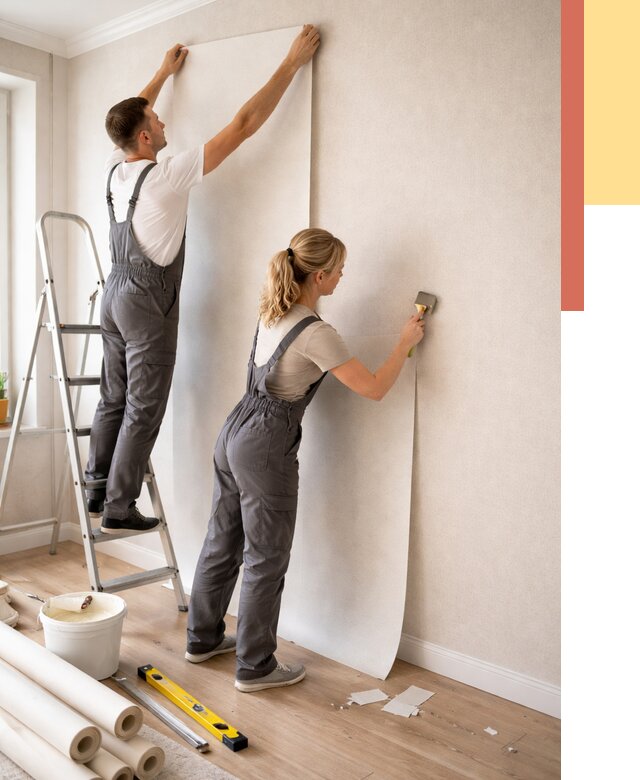 Поклейка флизелиновых обоев в лесном от 6237 руб. | Быстро и недорого — ОТДЕЛОЧНИК-Лсн