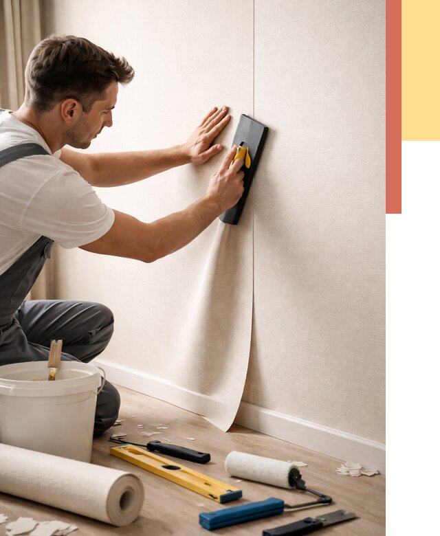 Поклейка виниловых обоев в лесном от 4678 руб. | Быстро и недорого — ОТДЕЛОЧНИК-Лсн