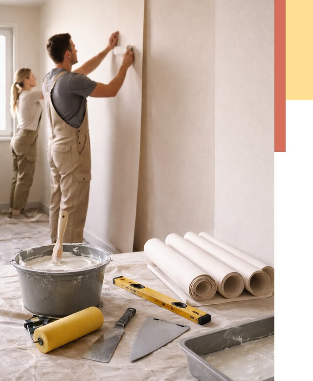 Поклейка бумажных обоев в лесном от 5717 руб./м2 — быстро и недорого | ОТДЕЛОЧНИК-Лсн