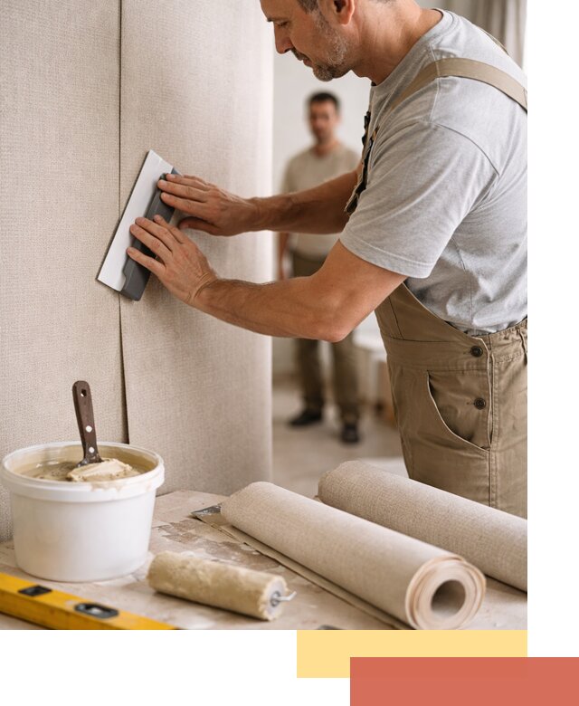 Поклейка текстильных обоев в лесном профессионально и аккуратно