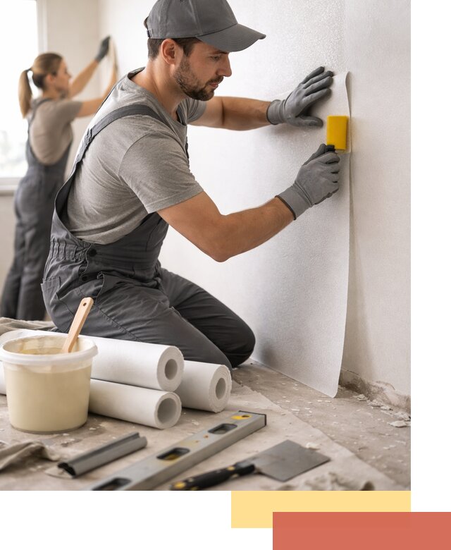 Поклейка стеклообоев профессионально в лесном