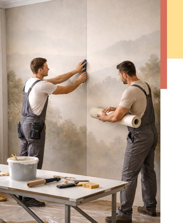 Поклейка фотообоев в лесном от 8836 руб/м² — быстро и недорого | ОТДЕЛОЧНИК-Лсн