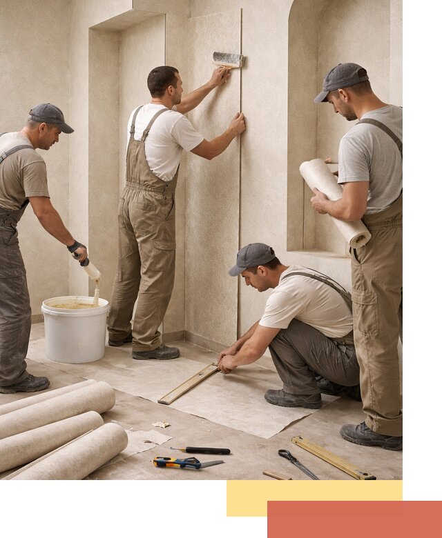 Поклейка обоев на сложные стены и неровные поверхности в лесном