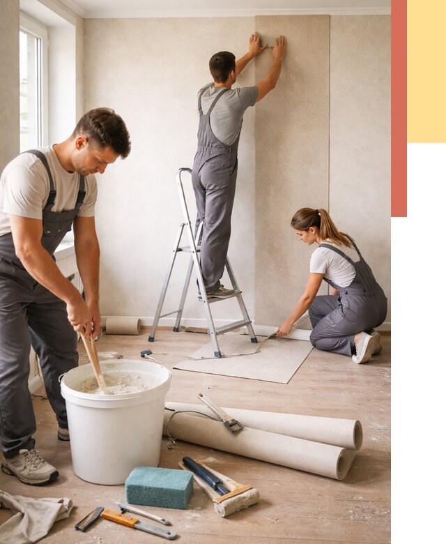 Оклейка стен обоями в лесном от 3638 руб/м2 — быстро и недорого | ОТДЕЛОЧНИК-Лсн