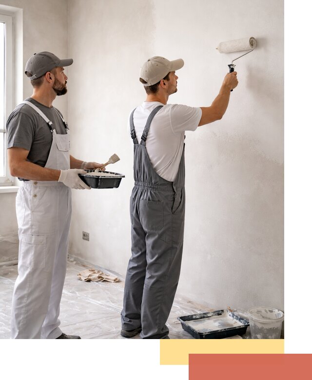 Покраска стен водоэмульсионной краской в лесном