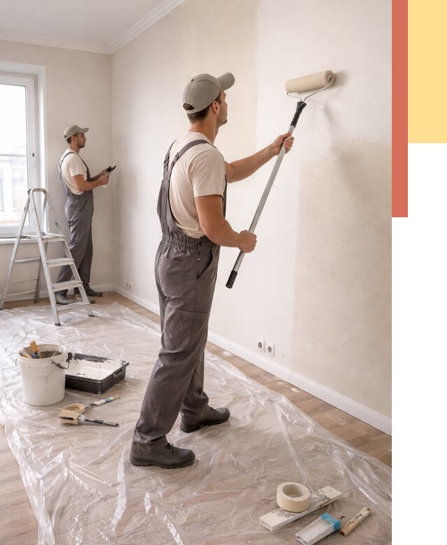 Покраска стен акриловой краской в лесном от 3638 руб./м² — быстро и недорого | ОТДЕЛОЧНИК-Лсн