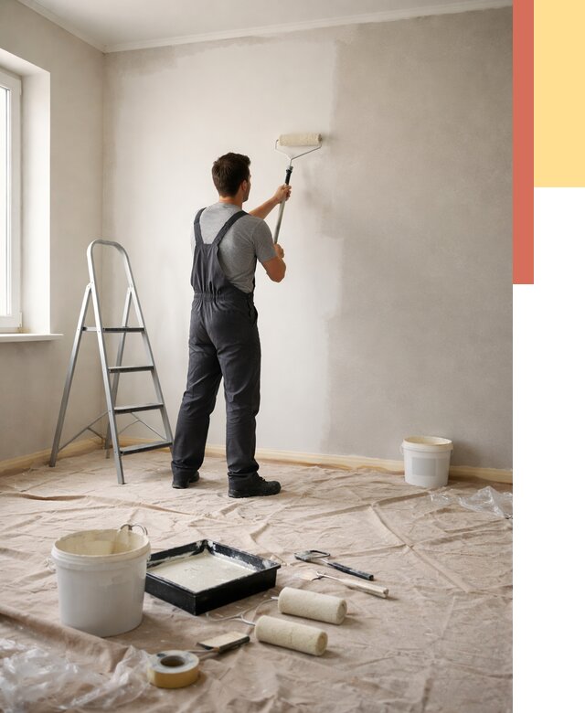 Покраска стен моющейся краской в лесном от 364 руб./м² — быстро и недорого | ОТДЕЛОЧНИК-Лсн