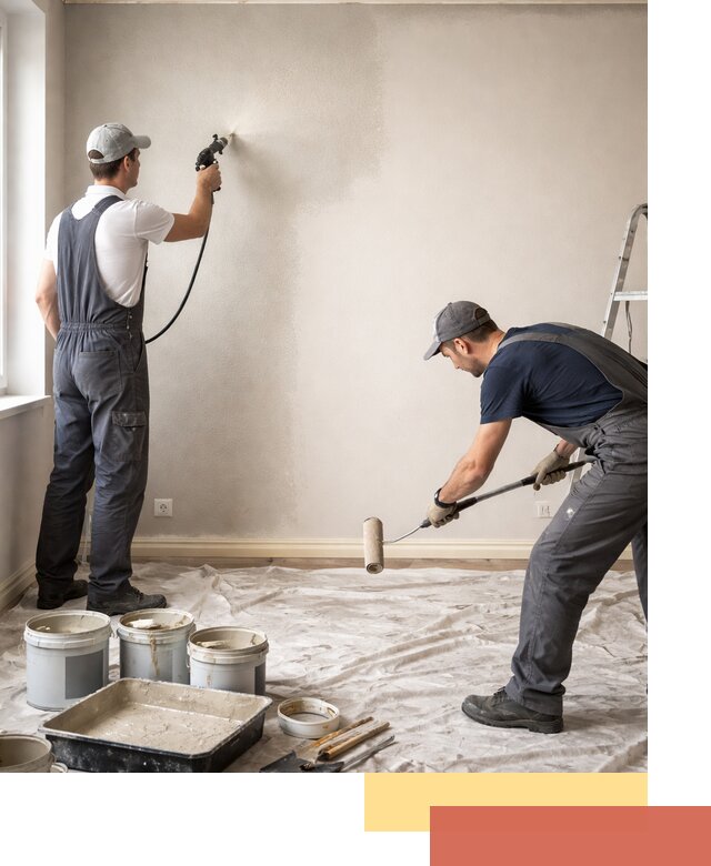 Покраска стен моющейся краской и защита поверхностей в лесном