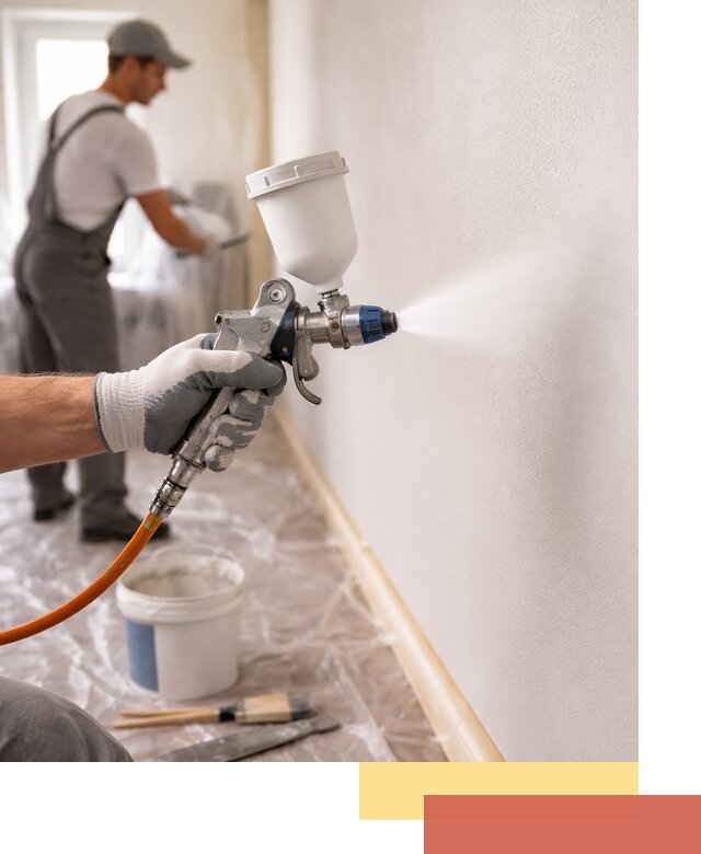 Покраска стен краскопультом в лесном быстро и качественно