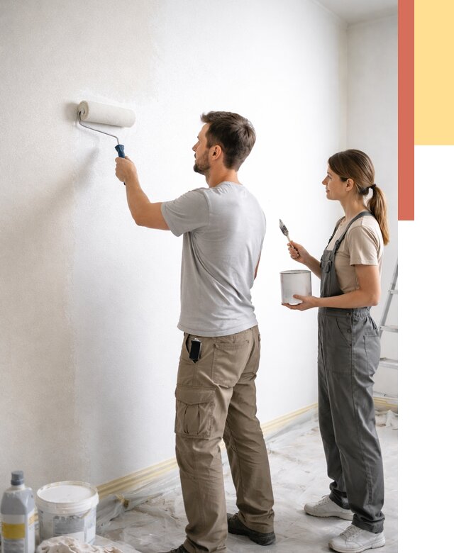 Окраска стен по стеклохолсту в лесном от 4678 руб/м² под ключ | ОТДЕЛОЧНИК-Лсн