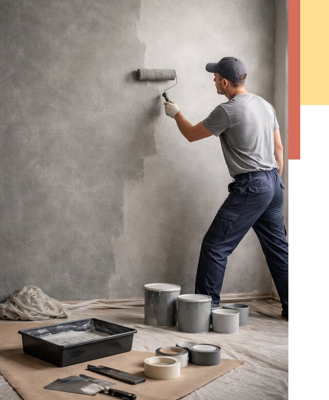 Покраска стен под бетон в лесном от 676 руб. за м2 — быстро и недорого | ОТДЕЛОЧНИК-Лсн