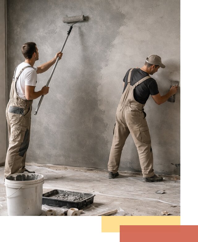 Покраска стен под бетон в лесном профессионально и недорого