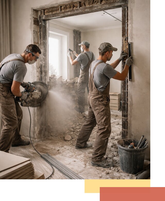 Расширение дверного проема под установку новой двери в лесном