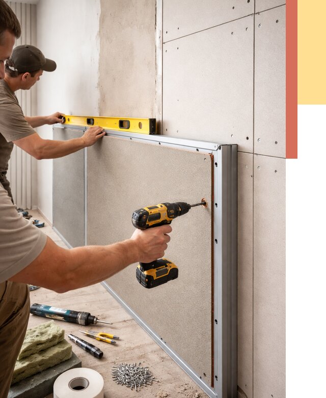 Шумоизоляция стен панелями ЗИПС в лесном от 2287 руб./м² под ключ | ОТДЕЛОЧНИК-Лсн