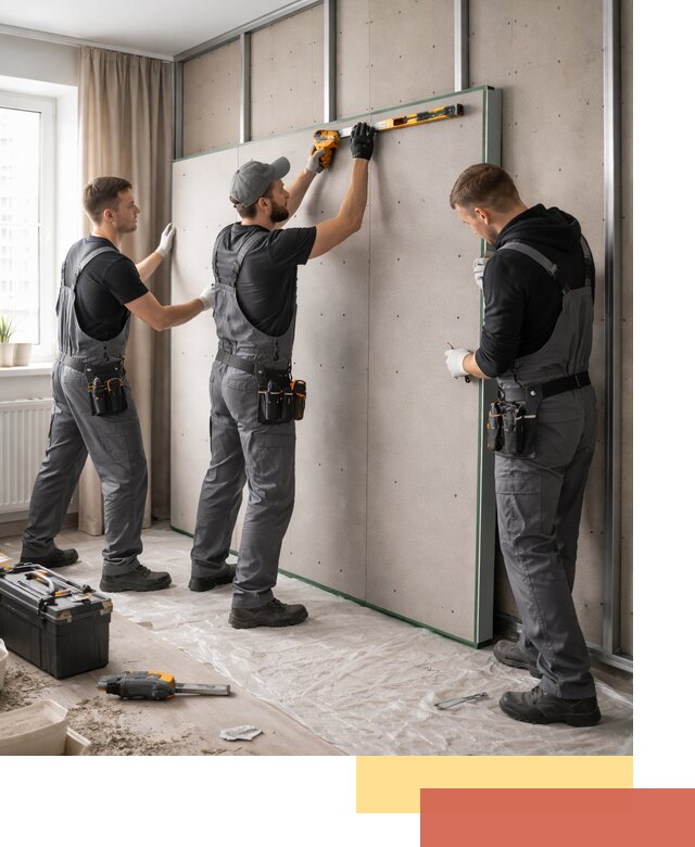 Шумоизоляция стен панелями ЗИПС в лесном для жилых и коммерческих помещений