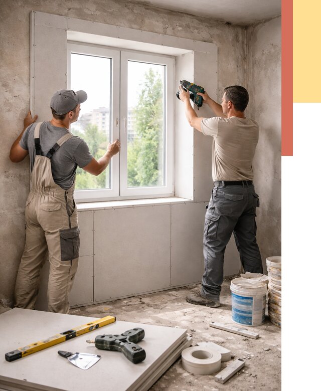 Монтаж откосов из гипсокартона в лесном от 4678 руб. под ключ | ОТДЕЛОЧНИК-Лсн