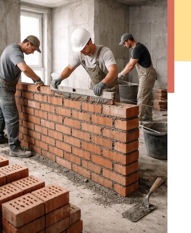 Кладка перегородок из кирпича в лесном от 3638 руб. за м² | ОТДЕЛОЧНИК-Лсн