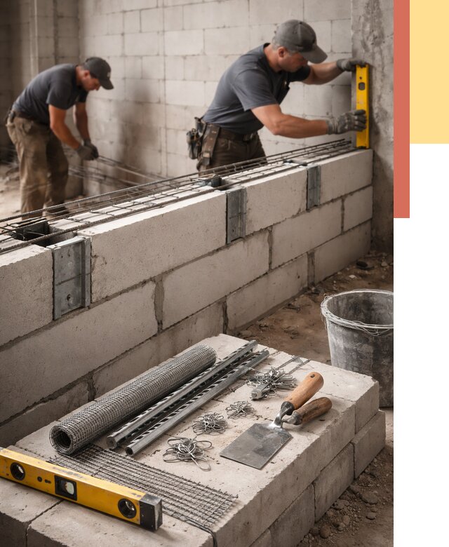 Армирование кладки перегородок в лесном от 780 руб. под ключ | ОТДЕЛОЧНИК-Лсн