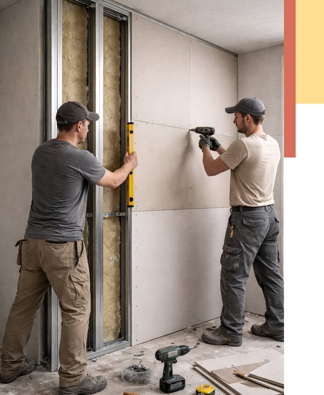 Монтаж двухслойной перегородки из гипсокартона в лесном от 1507 руб. | ОТДЕЛОЧНИК-Лсн