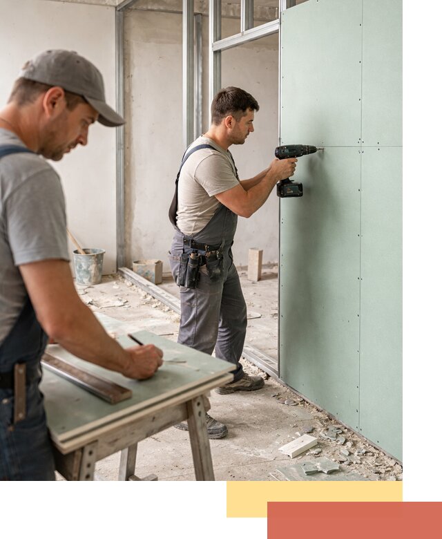 Перегородки из влагостойкого гипсокартона под ключ в лесном