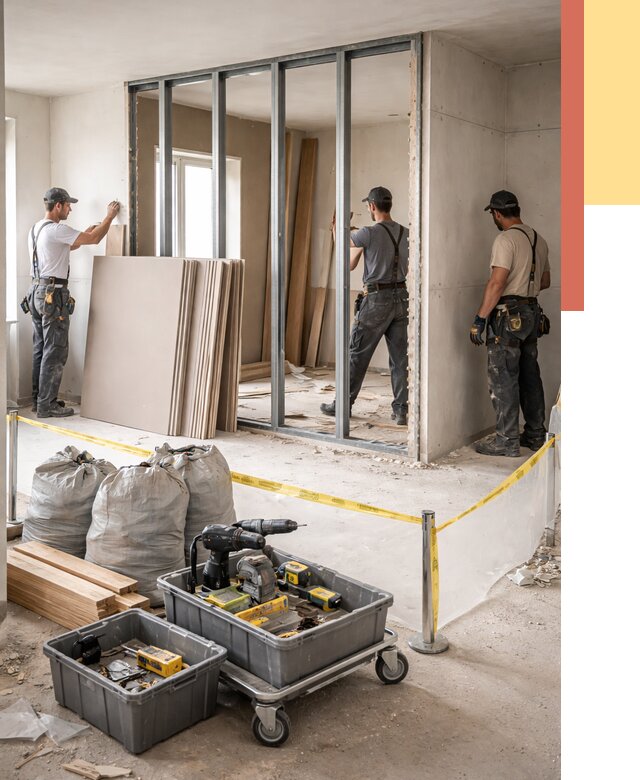 Перенос гипсокартонной перегородки в лесном под ключ от 4678 руб. | Демонтаж и монтаж – ОТДЕЛОЧНИК-Лсн