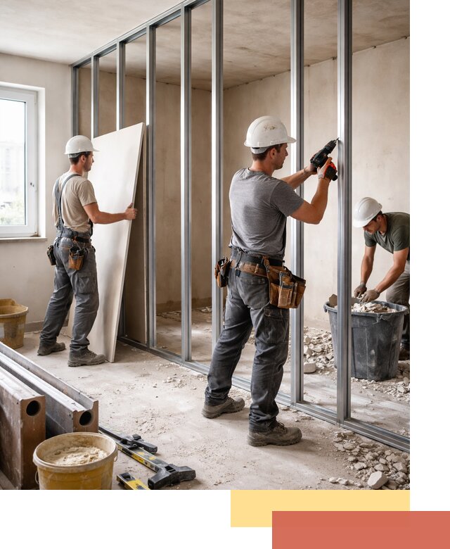 Перенос гипсокартонной перегородки в лесном профессионально и быстро